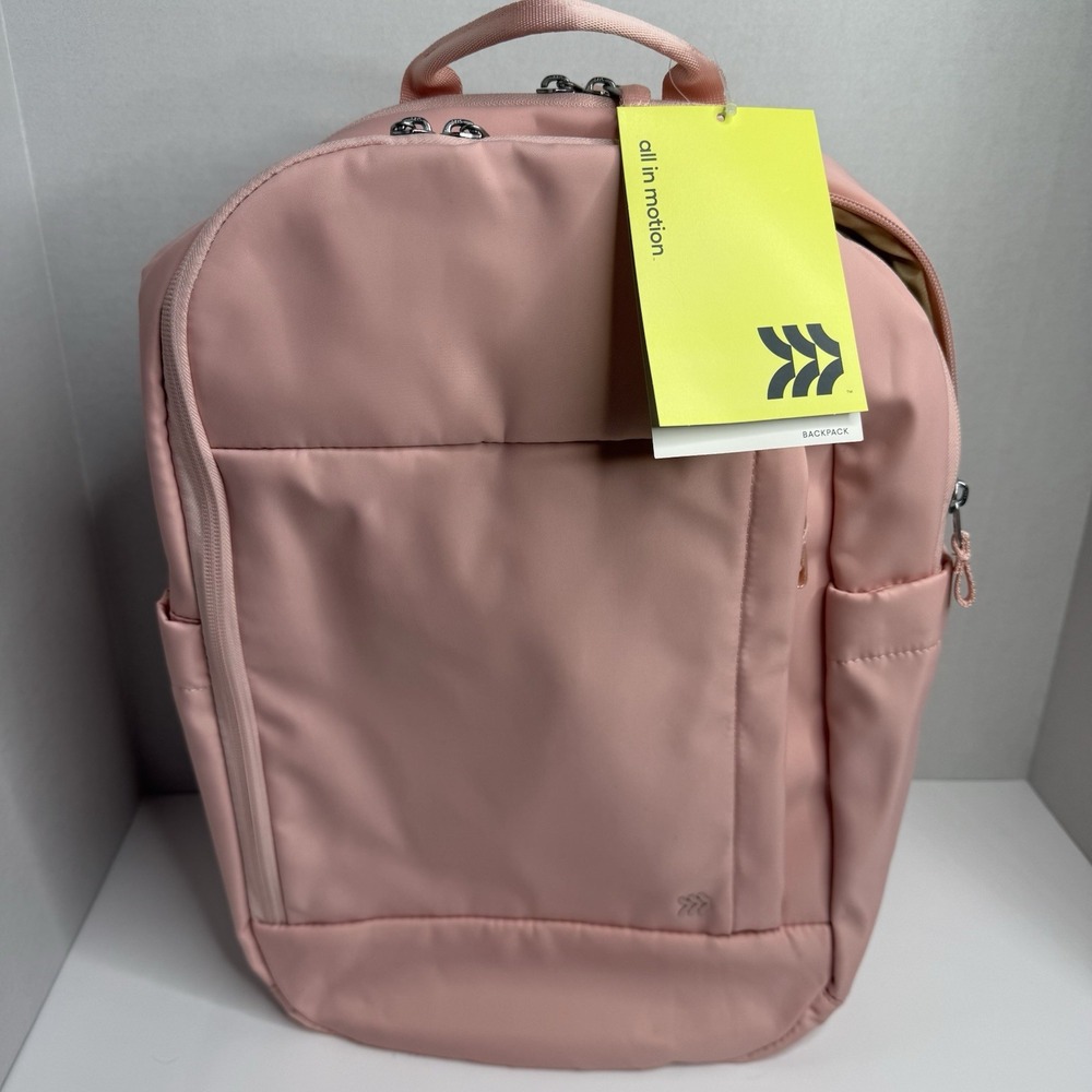 All in Motion Backpack Pink 15” Laptop Sleeve Water Repellent New With Tags